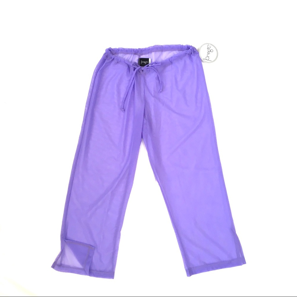 Mesh Capri Pant made by Prego Medium periwinkle blue peri